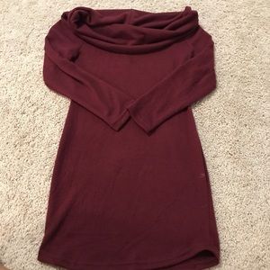 Off The Shoulder Burgundy Dress